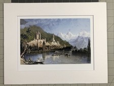 Thun, with the Bernese Alps after William Henry Bartlett