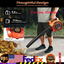 2-Stroke 25.4cc Gas Handheld Lawn Grass Leaf Blower Single Cylinder Air Cooling