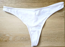 Vintage Victoria's Secret White Silky Smooth Satin Back Thong String Panties L