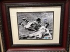 Yogi Berra Autographed Framed Red Sox Baseball Photo - CofA attached — photo 1