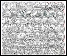 ALL 2012-2021 "S" America the Beautiful Quarters- 46 Coins ALL UNCIRCULATED.