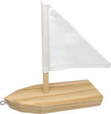 Pebaro 474 Holzbauset Jolle, Boot zum Zusammenbauen und Bemalen, basteln mit Hol