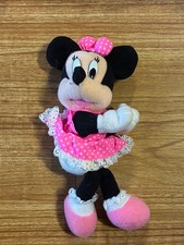 VINTAGE Minnie Mouse Plush Doll 1995 Pink Polka Dot Dress - Mattel / Disney
