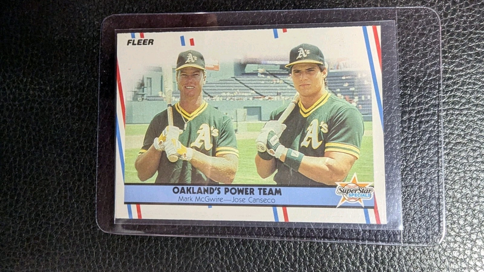 1988 FLEER GLOSSY #624 MARK McGWIRE JOSE CANSECO OAKLAND ATHLETICS POWER TEAM