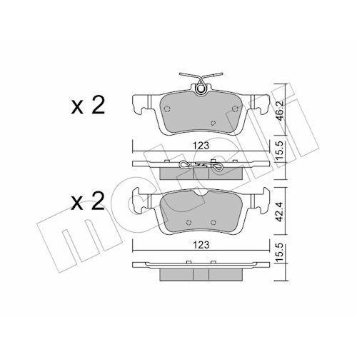 Plaquettes de frein Metelli 22-0986-0 pour Peugeot en céramique