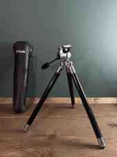 Metal Vintage Camera tripod stand made in Japan branded Plus with pouch retro 