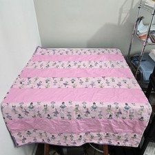 Handmade Baby Girl Ballerinas Quilt 75"x50" Pink Purple Lightweight Baby Blanket