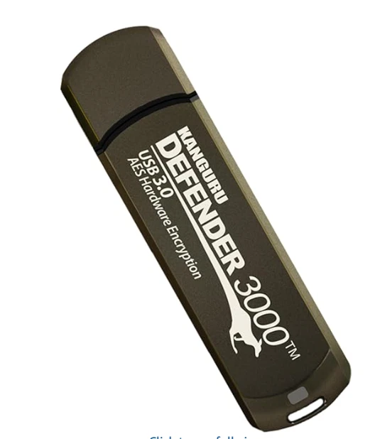 Kanguru Defender 3000 – 32 GB Hardware Encrypted Flash Drive - FIPS 140-2 Level - Image 2 of 3