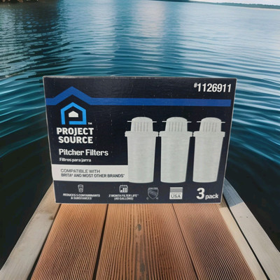 Project Source Replacement for Brita  Water Filter, Pitchers and Dispensers 3PK