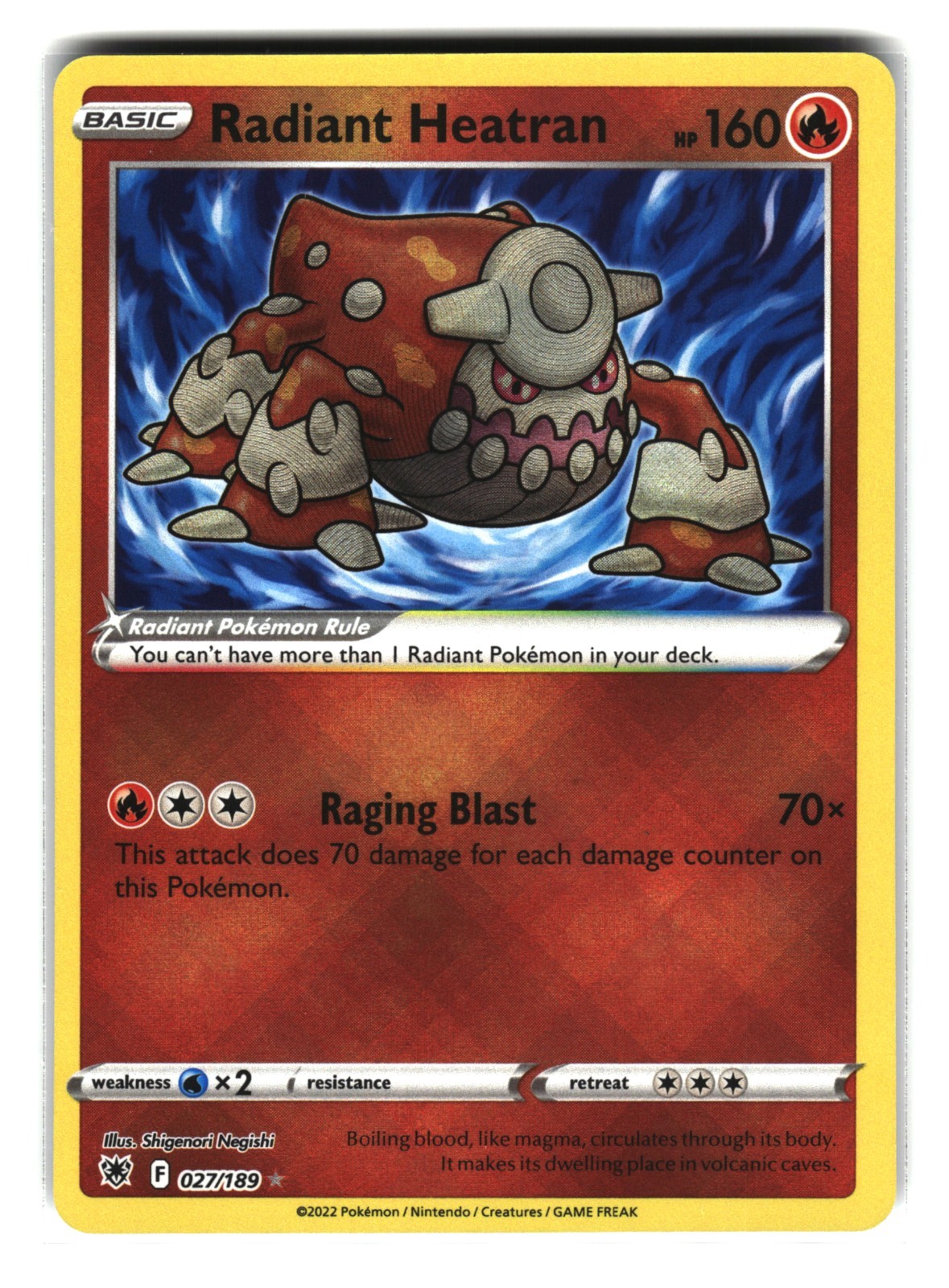 Radiant Heatran 027/189 Holo Astral Radiance Pokemon Card