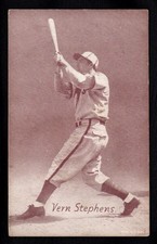 1947-1966 Exhibit Card - VERN STEPHENS Batting !!!  VG - St. Louis Browns !!!