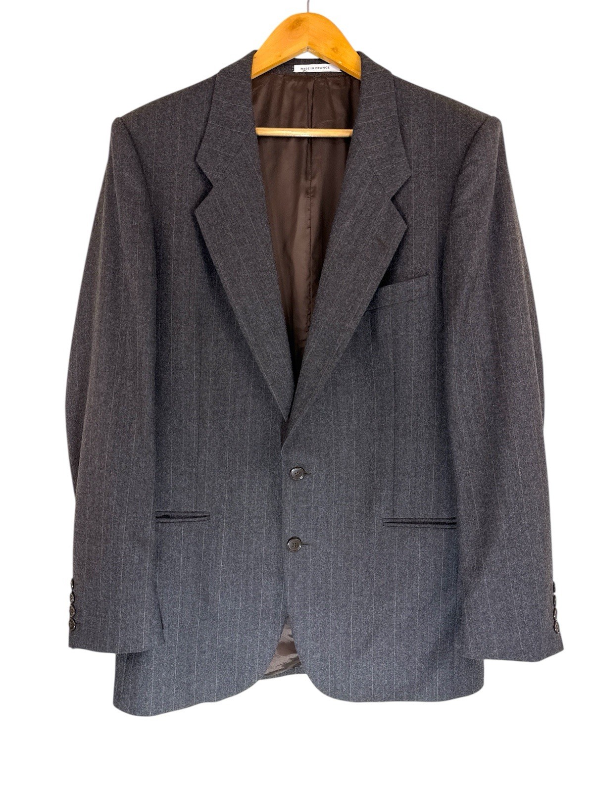 Giacca blazer Yves Saint Laurent vintage lana a righe marrone grigio taglia 44R