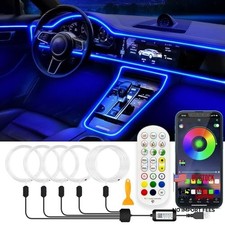 Interior Car LED Strip Lights, RGB USB Car Ambient Lighting with Fiber 5 in 1