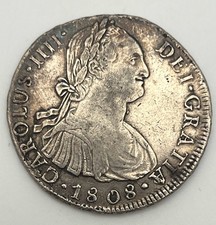 1808 Peru 8 Reales KM#97 Charles IV Silver .896 VF Colonial Very Fine