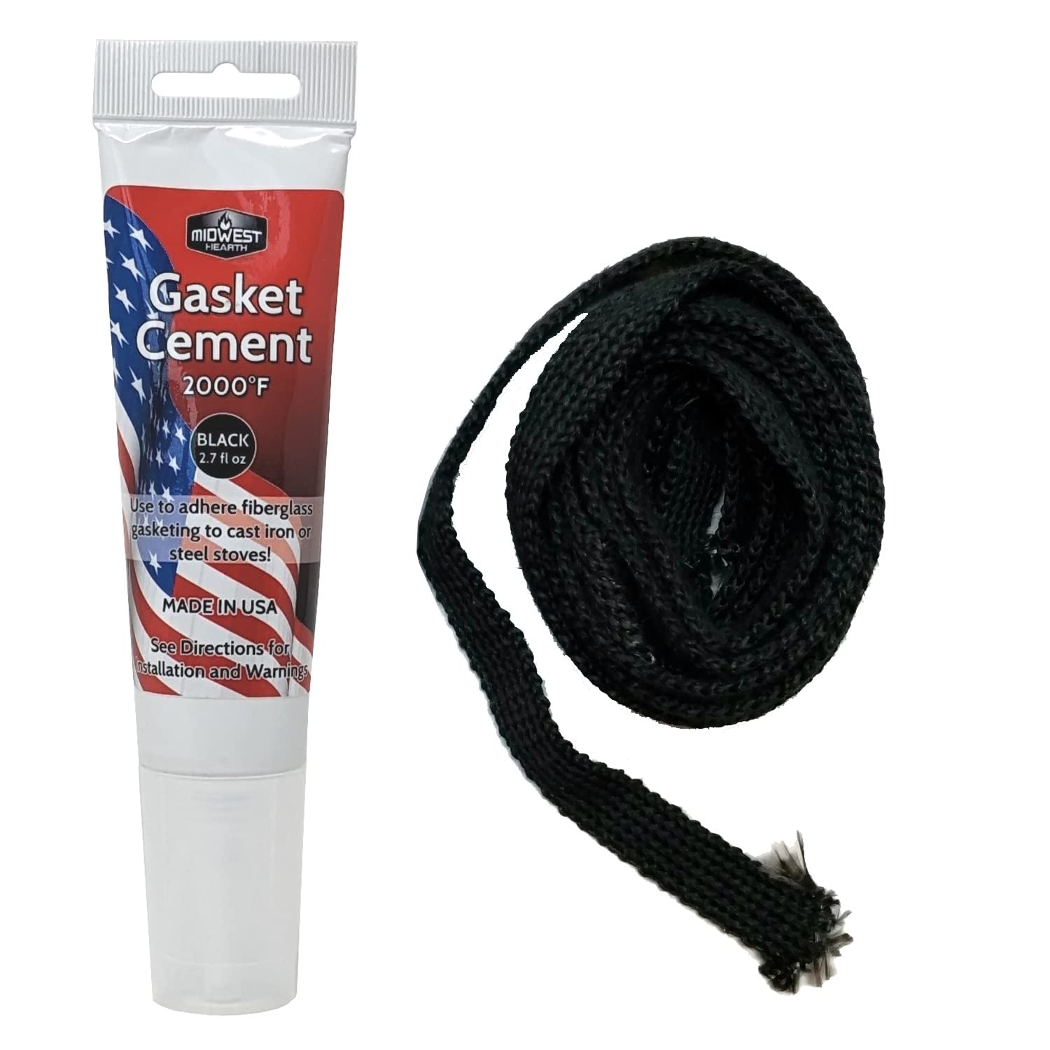 Midwest Hearth Wood Stove Replacement Gasket Kit for Woodburning Stoves - Gra...