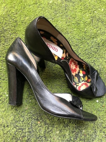 Women Kenzo Heels Black Leather 37 #9VP6
