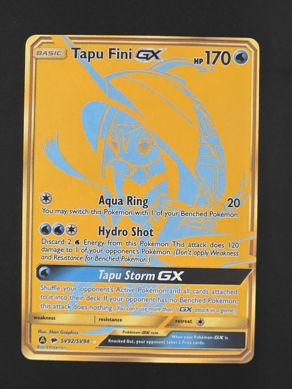 Tapu Fini GX SV92/SV94 Shiny Holo Rare Pokemon TCG Hidden Fates: Shiny Vault NM