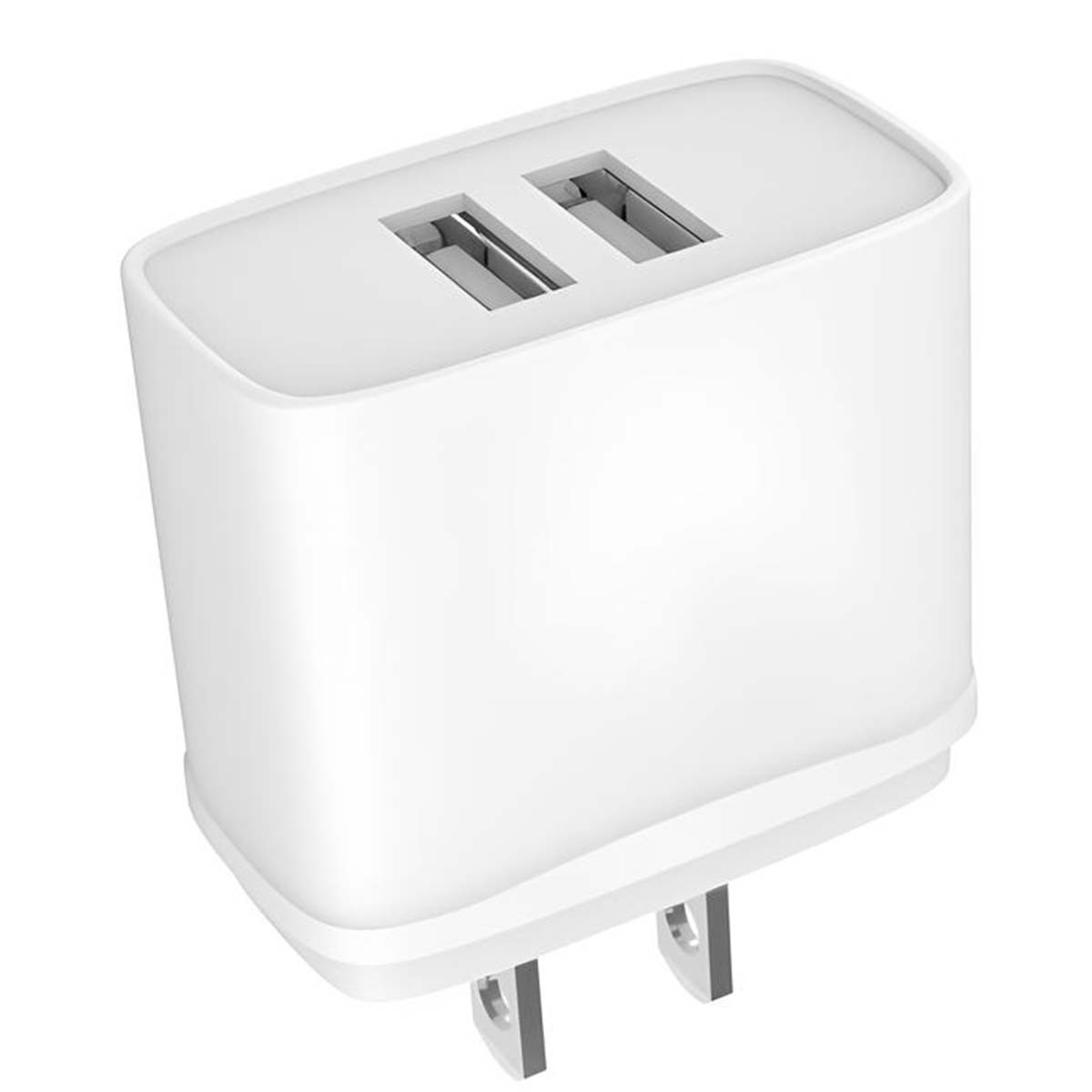 Chargeur double USB-A 12W 2.4A Jaym blanc charge simultanée format US