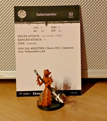 Salamander RARE #37 Figur + Karte Dragoneye, DnD Miniatur Wizard 2003