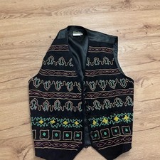 Vintage Christina Leather Vest Size Medium RIPPED LOOP Colorful