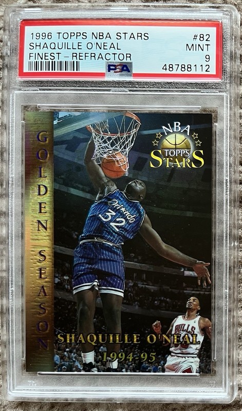 1996 Topps NBA Stars Finest Refractor #82 Shaquille O’ Neal PSA 9 Orlando Magic