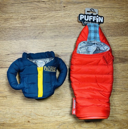 Papageientaucher Drinkwear Thermoschlafsack & Pacifico Getränkeflasche Bierkoozie - Bild 1 von 3