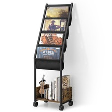 Vinyl Record Storage, Record Holder Up to 100 Albums, Record Stand with 4 Tie...