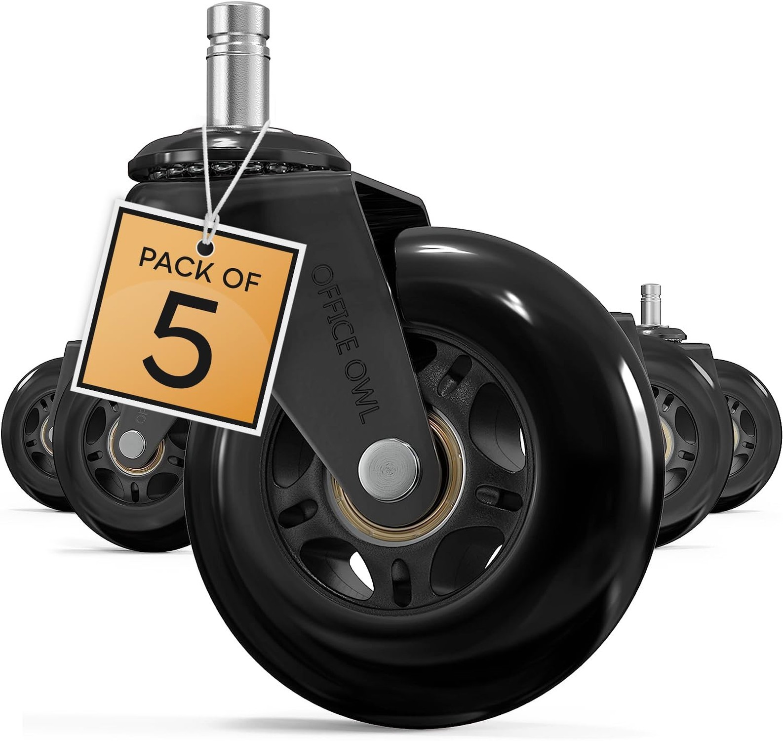 5 Pack Office Chair Wheels, Universal Replacement Casters for Desk Chairs | 6...