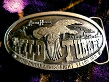 Vintage Wild Turkey Bronze Belt Buckle  Austin Nichols 1974 Bergamot Brass Works
