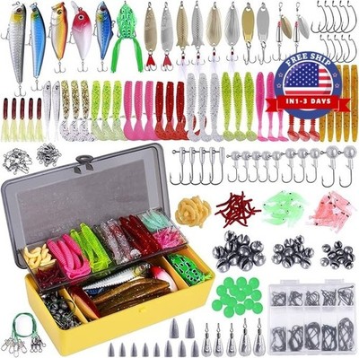 Kit Cebo Pesca 102 o 302 Piezas Caja con Accesorios Anzuelos Pescar NUEVO US