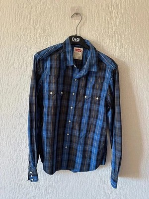 Levi's Shirt kariert blau schwarz Größe S Langarm Western America Style