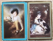 Gainsborough Playing Cards , Little Miss Bowles, Boy with Rabbit. E.E. Fairchild