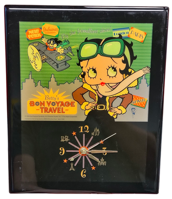 1999 Betty Boop Bon Voyage Enamel Wall Clock 12
