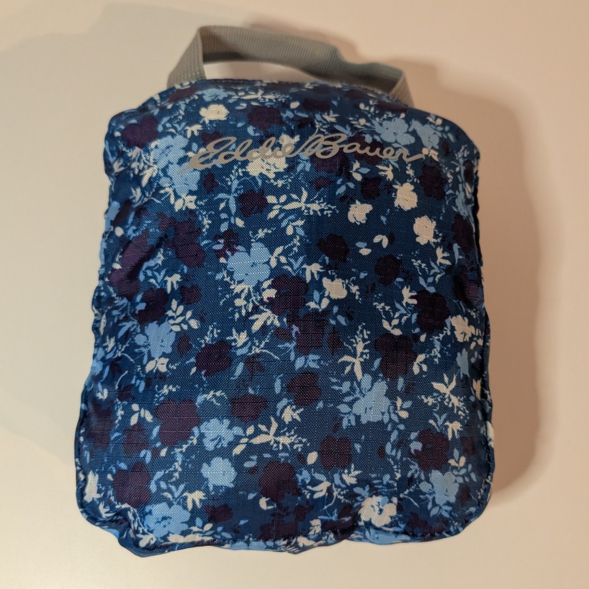 Eddie Bauer Turquoise Floral Daypack Eddie Bauer Packable Backpack Blue Floral Fold-Up Stowable  main image 4