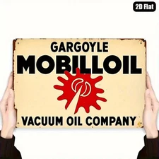 GAS Oil Rustic Sign Rustic Metal 12' RETRO Garage Man Cave MOBILGAS PEGASUS