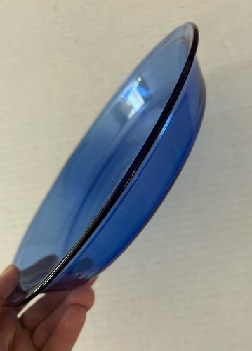 Vintage PYREX Cobalt Blue Glass Pie Plate Dish 9in Made In USA - Picture 5 of 12
