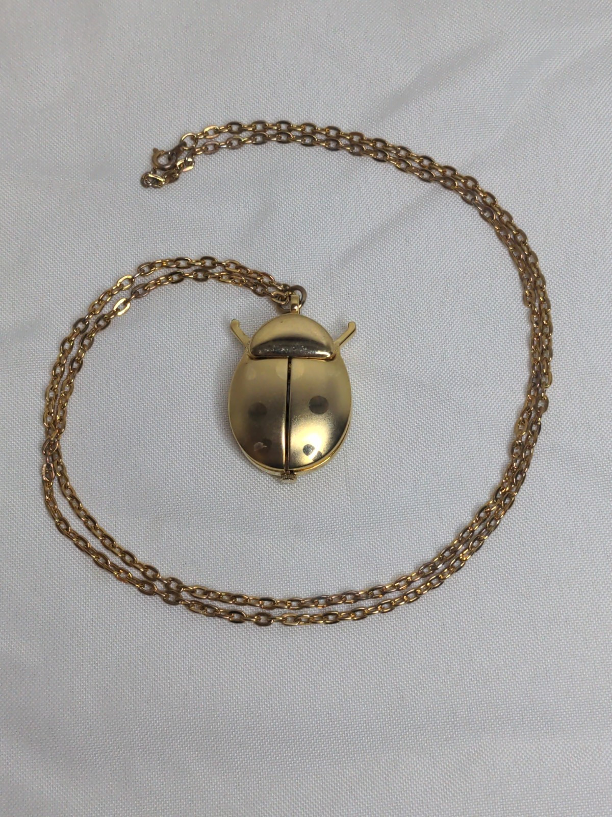 Vintage Charles Hubert Quartz Lady Bug Pendant Necklace  display picture 1