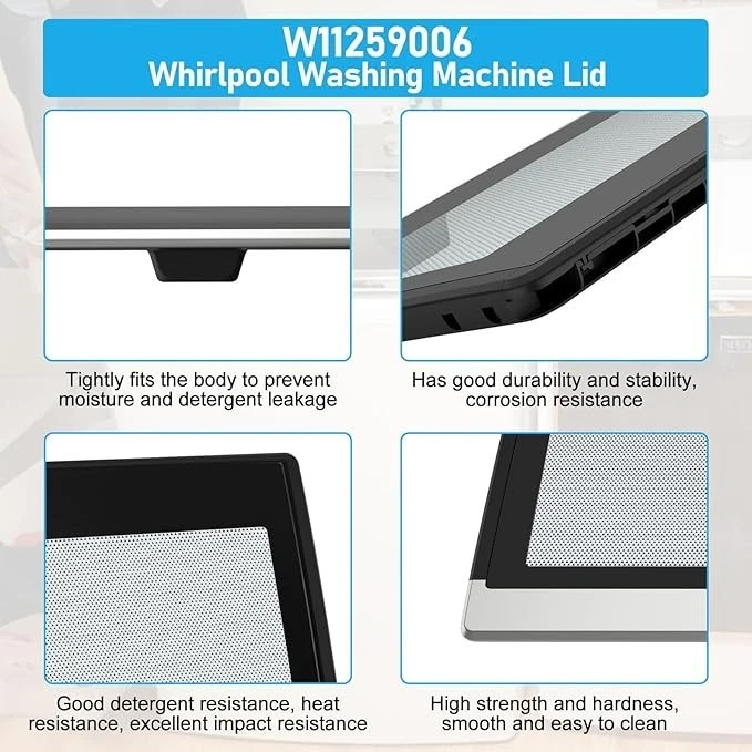 Conjunto de tapa de lavadora W11259006 mejorado para lavadora Whirlpool Maytag Foto 3 de 4