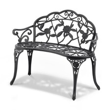 Banc d'extérieur banquette de jardin en métal 98,7 cm capacité de 218 kg