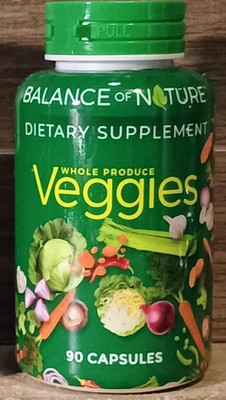 Balance of Nature Whole Veggies Supplement with Superfood Vegetables 90 Capsules