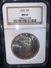 1923 P Peace Silver Dollar MS 64 (NGC)