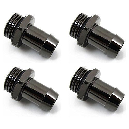 XSPC 3/8" Barb Fitting For PC Watercooling, Black Chrome - 6 pack, G1/4" Thread