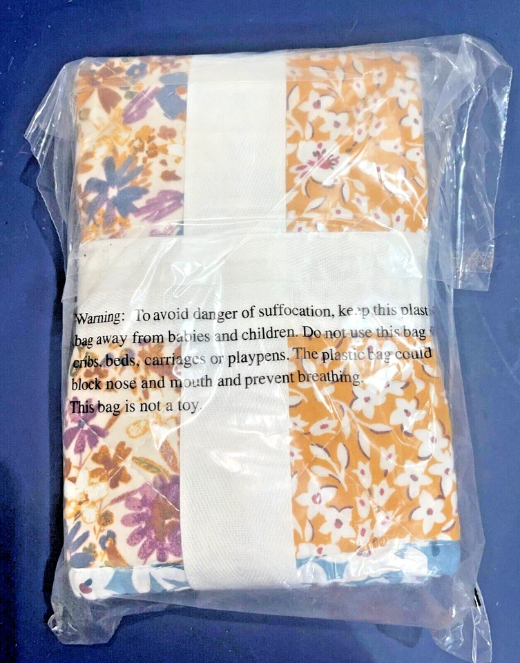 Falsa acolchada reversible estándar Queen SONOMA Chevron floral multicolor nueva Foto 2 de 2