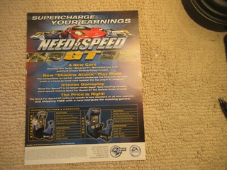 original ad 11- 8.5''  NEED FOR SPEED GT global vr   ARCADE VIDEO GAME FLYER