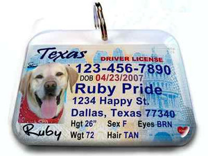 pet drivers license tag
