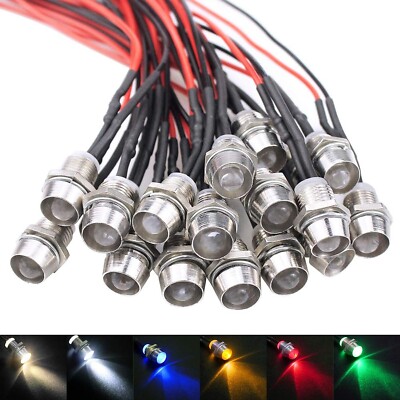 18pcs LED Pilot Indicator DC12V Light Lamp Pilot Dash Directional Ultra Brigh...