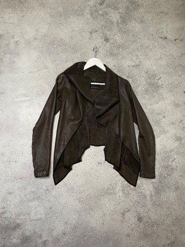 All Saints Spitalfields asymmetrische Lederjacke Rick Owens Style Größe S