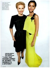 Carolina Herrera Model Gugu Mbatha-Raw Embroidered Dress magazine CLIPPING photo