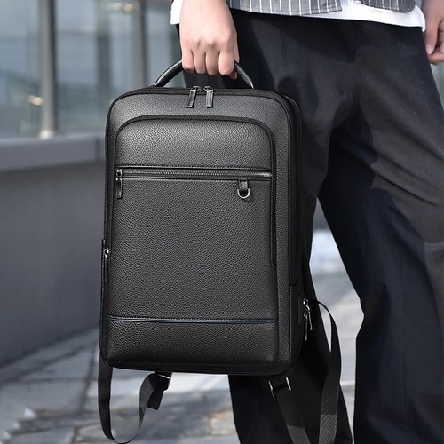 Hombres Cuero PU Cartera Carga USB Maletín Oficina Viaje Laptop Negocios Nuevo - Imagen 3 de 13