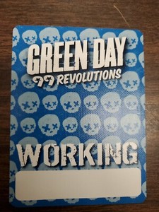 Green DAY 99 Revolutions Tour BACKSTAGE Working pass  RARE  !